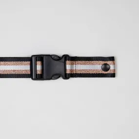 Crossbody/Fanny Pack Strap | Black Copper Metallic Multi-Stripe