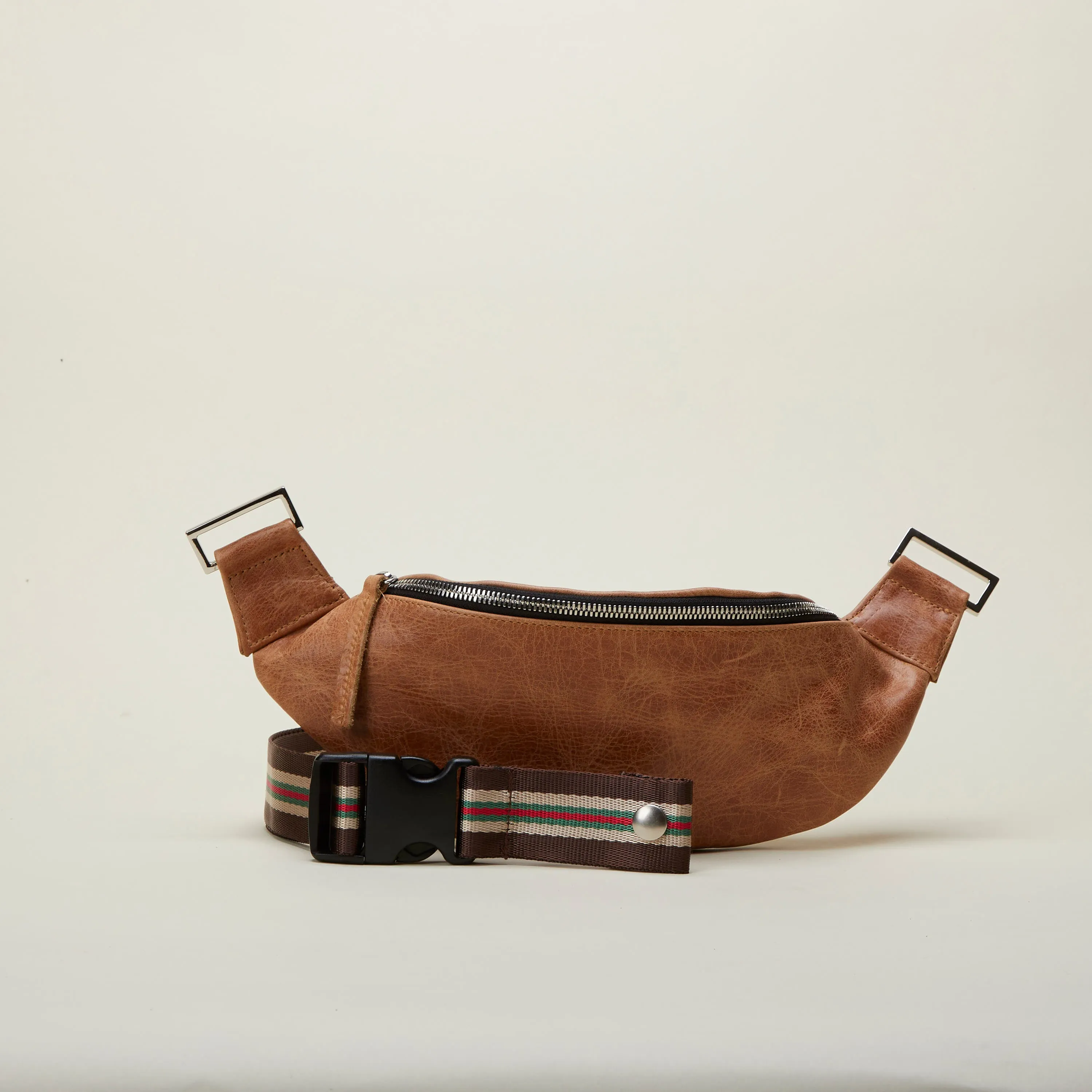 Crossbody/Fanny Pack Strap | Brown Multi Stripe