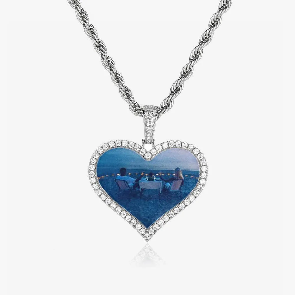 Custom Heart Photo Pendant