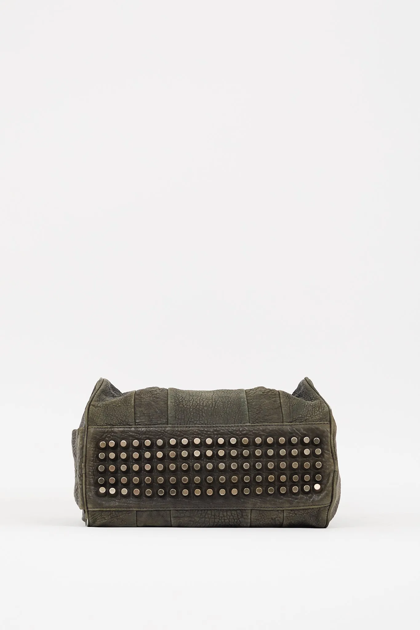 Dark Grey Leather Rocco Studded Bag