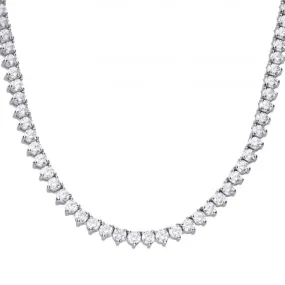 Diamonfire Silver White Zirconia Tennis Collier Necklace N4231