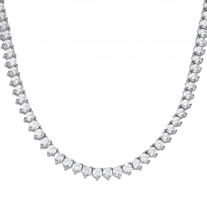 Diamonfire Silver White Zirconia Tennis Collier Necklace N4231