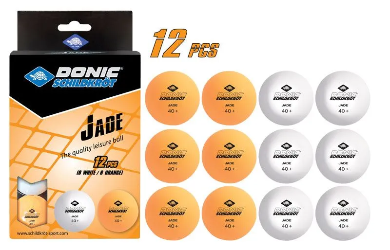 Donic Schildkrot Table Tennis Jade Poly 40  Spare Time Balls 2 Colours - 12 pcs