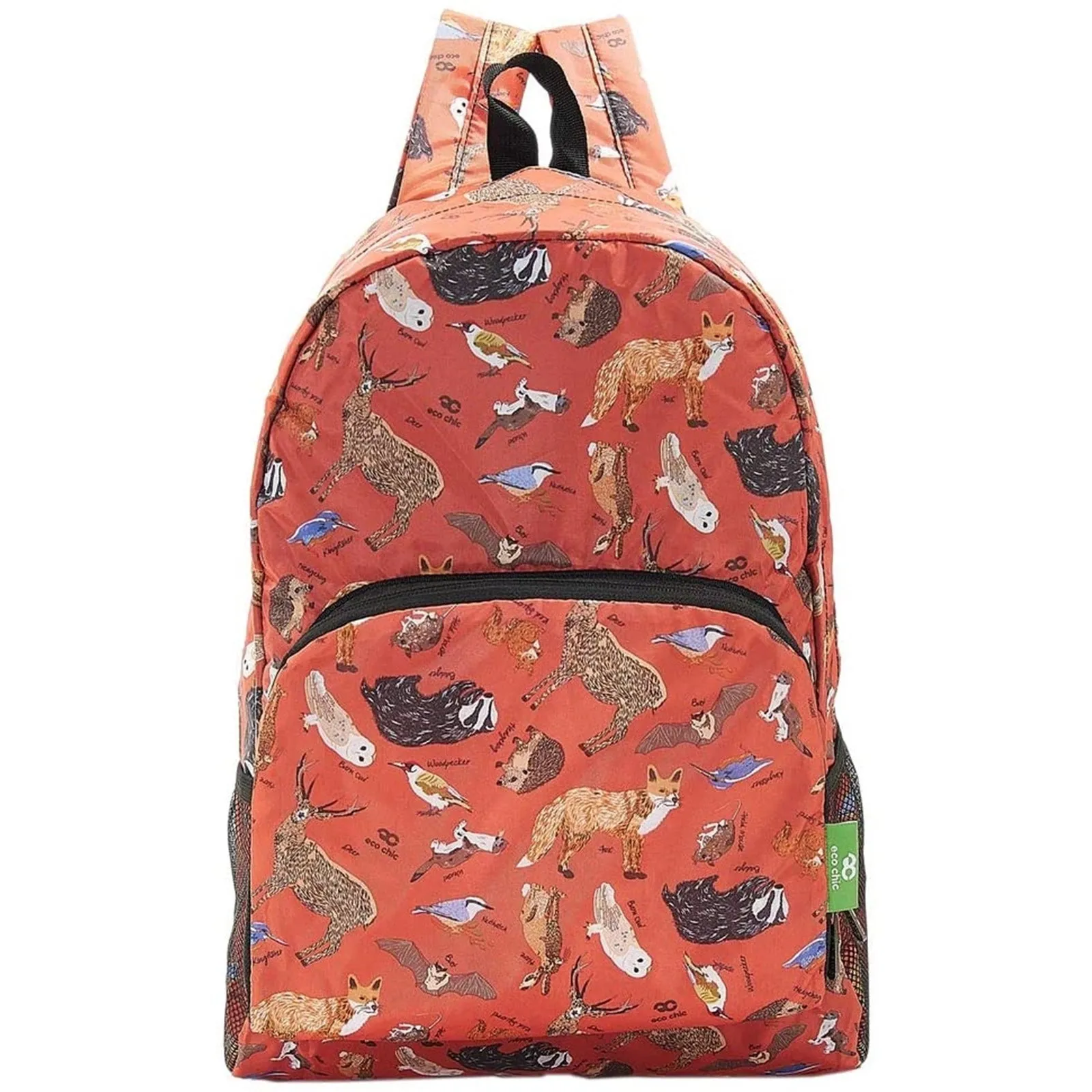 Eco Chic Lightweight Foldable Backpack (Woodland Red)