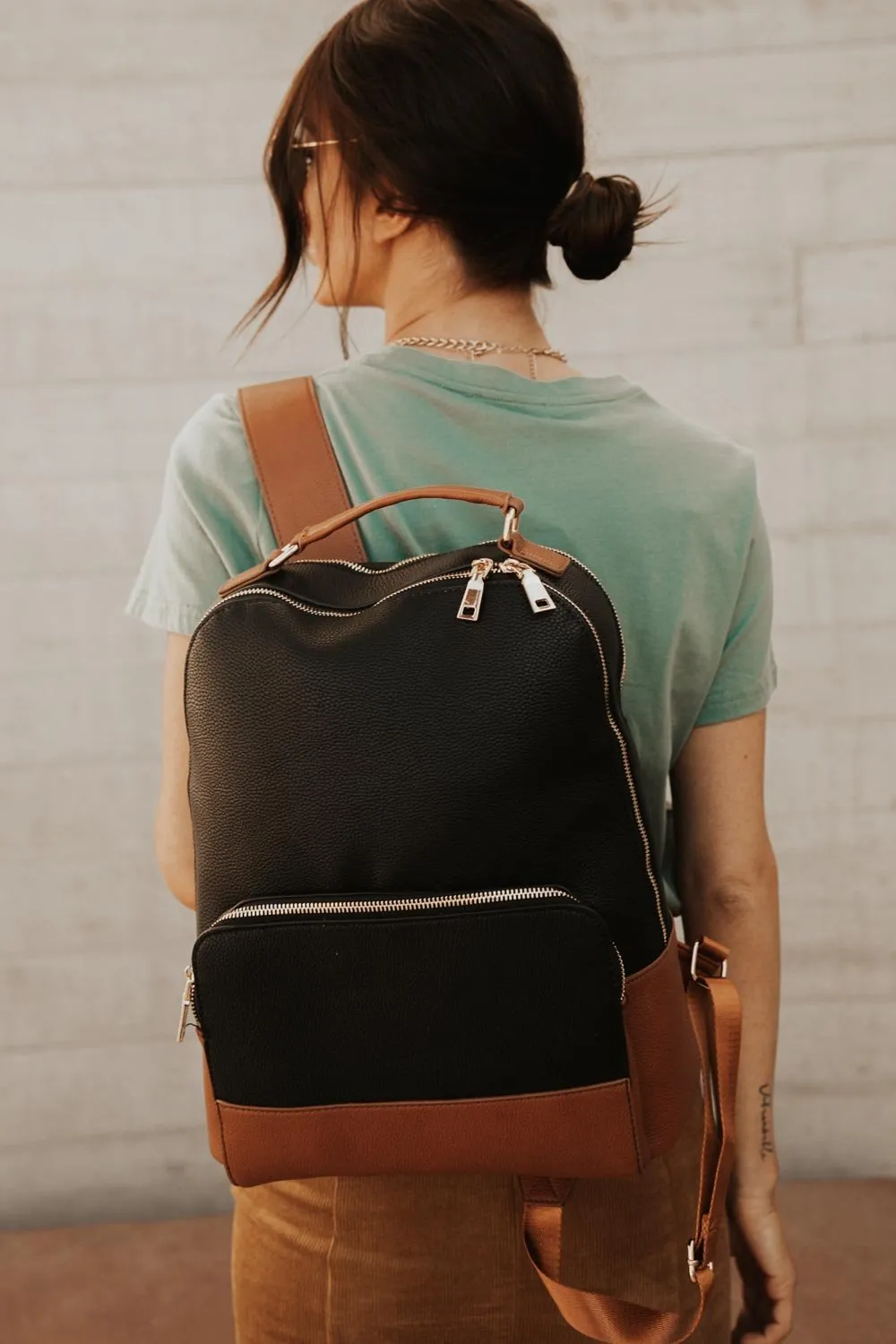 Ellison Zipper Backpack in Black