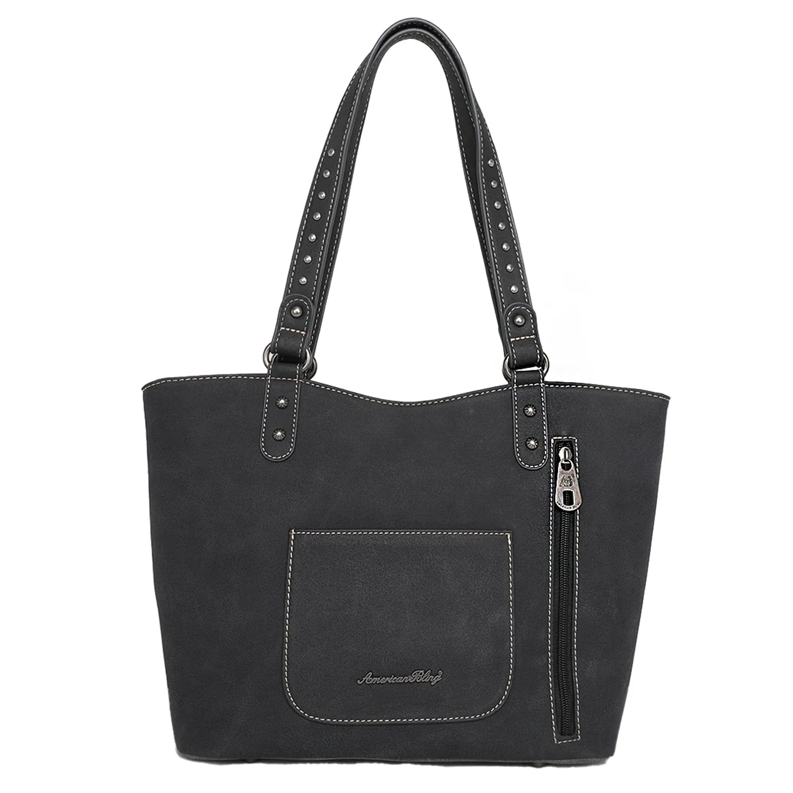 Embroidered Concealed Carry Shoulder Bag Tote