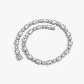 Emerald Cut Mix Clustered Tennis Chain - 10mm