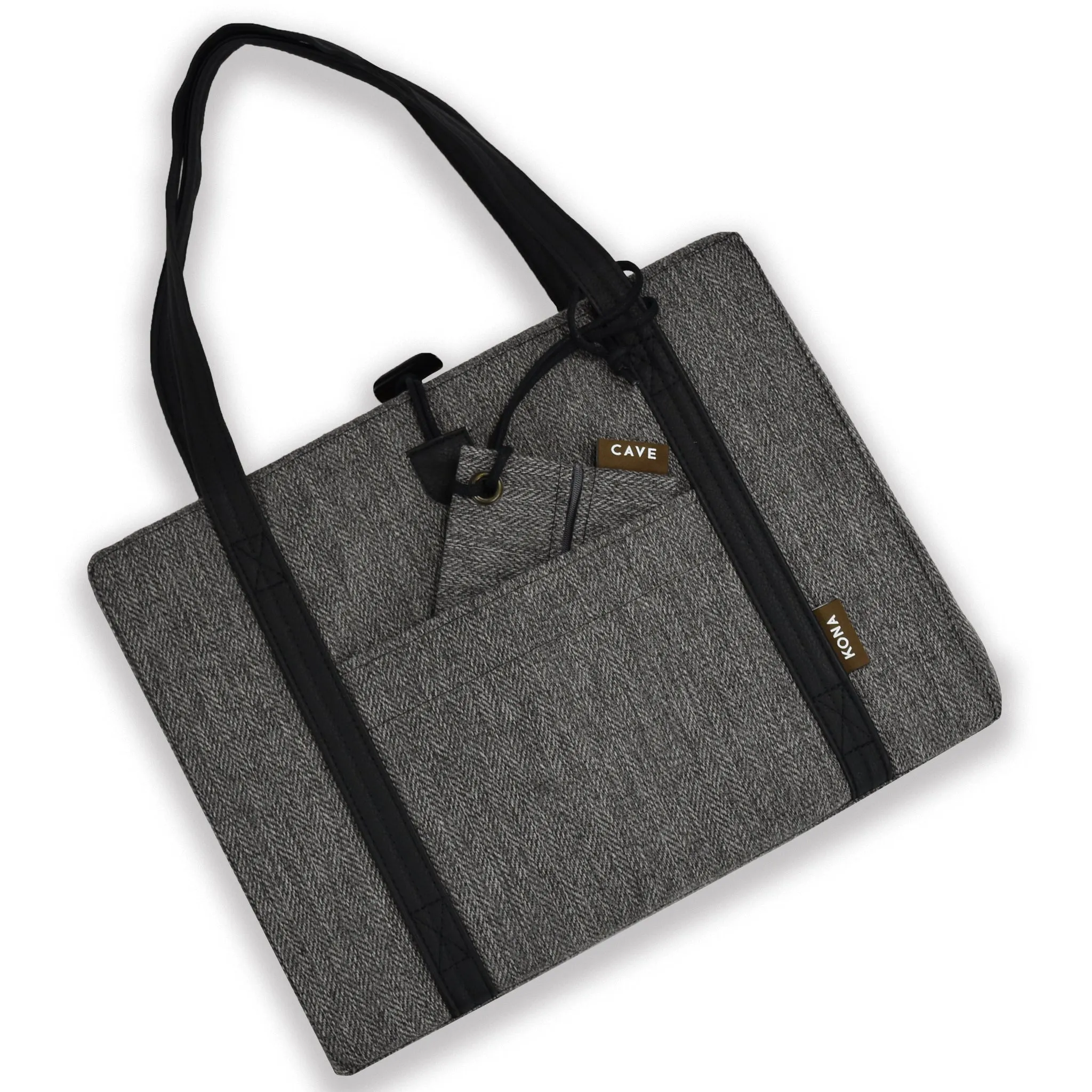 Essential Zipper Bag  -  Grey Herringbone