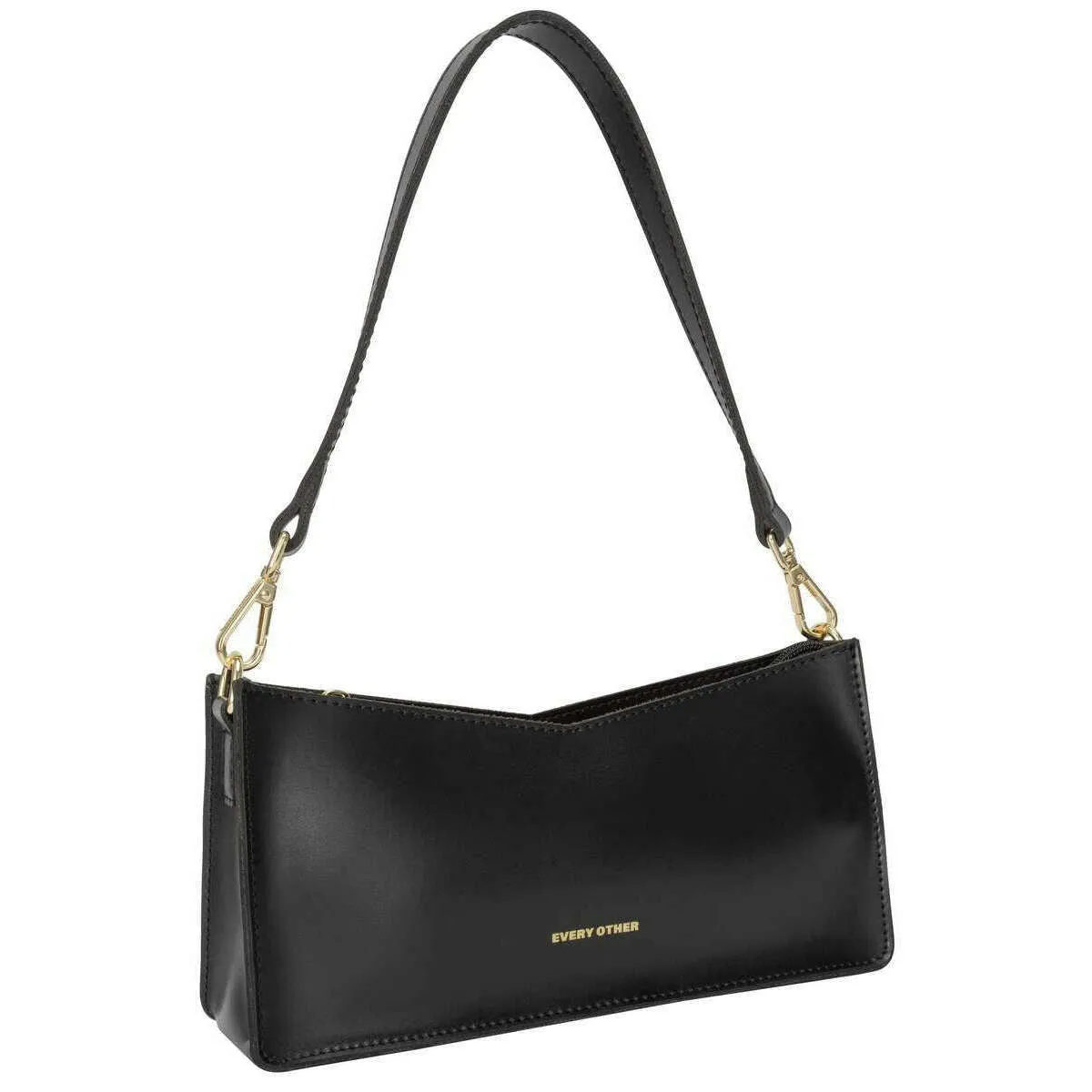 Every Other V Top Crossbody Shoulder Bag - Black