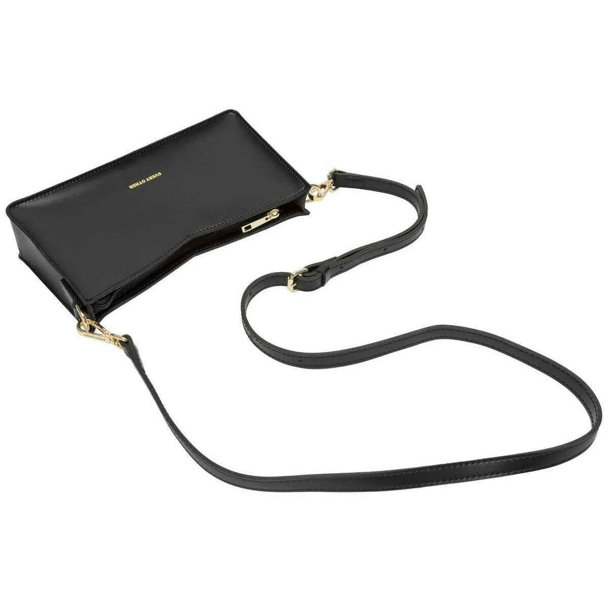 Every Other V Top Crossbody Shoulder Bag - Black