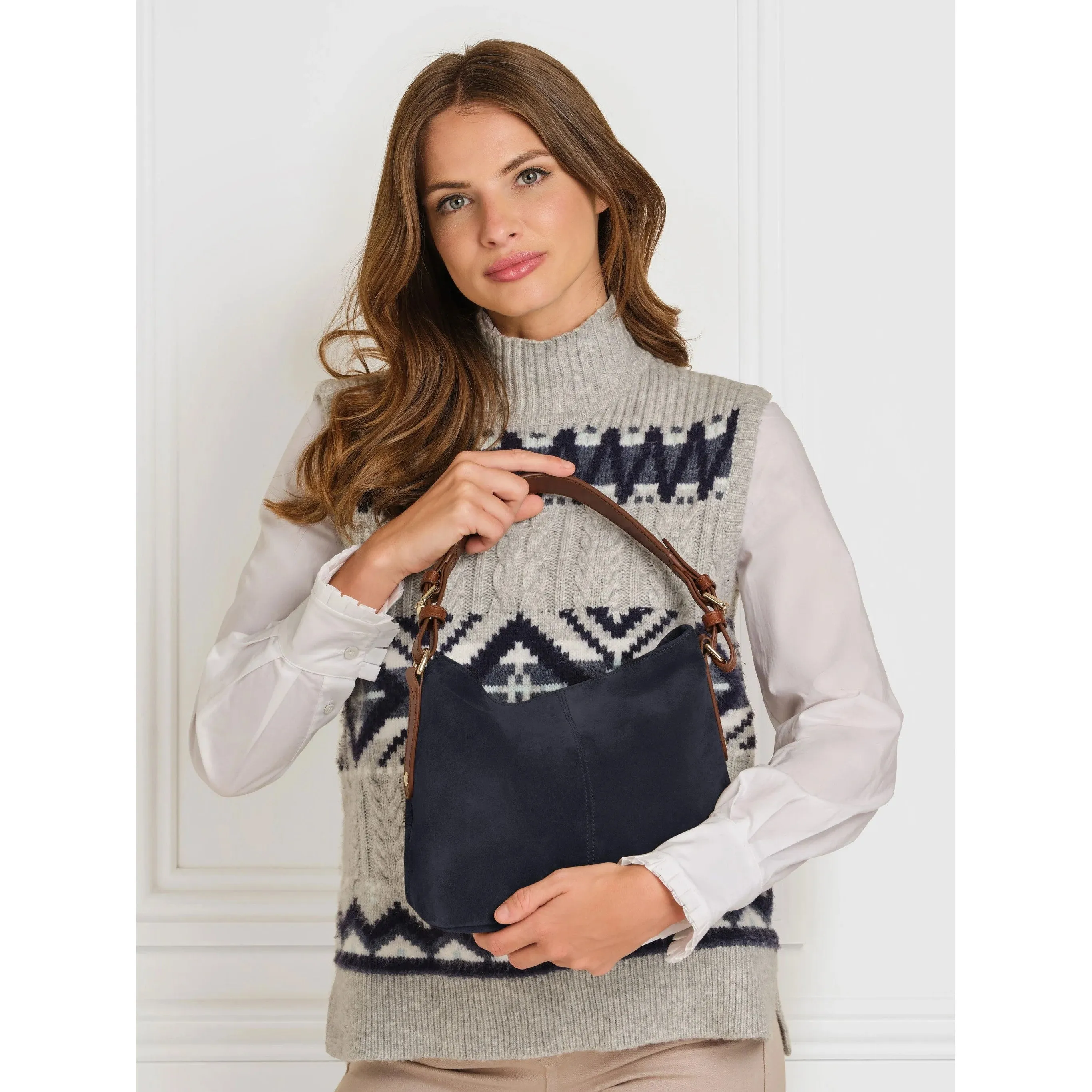 Fairfax & Favor Mini Tetbury Ladies Shoulder Bag - Navy