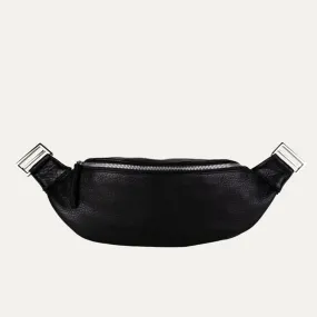 Fanny Pack   Crossbody Bag | Black   Silver Hardware