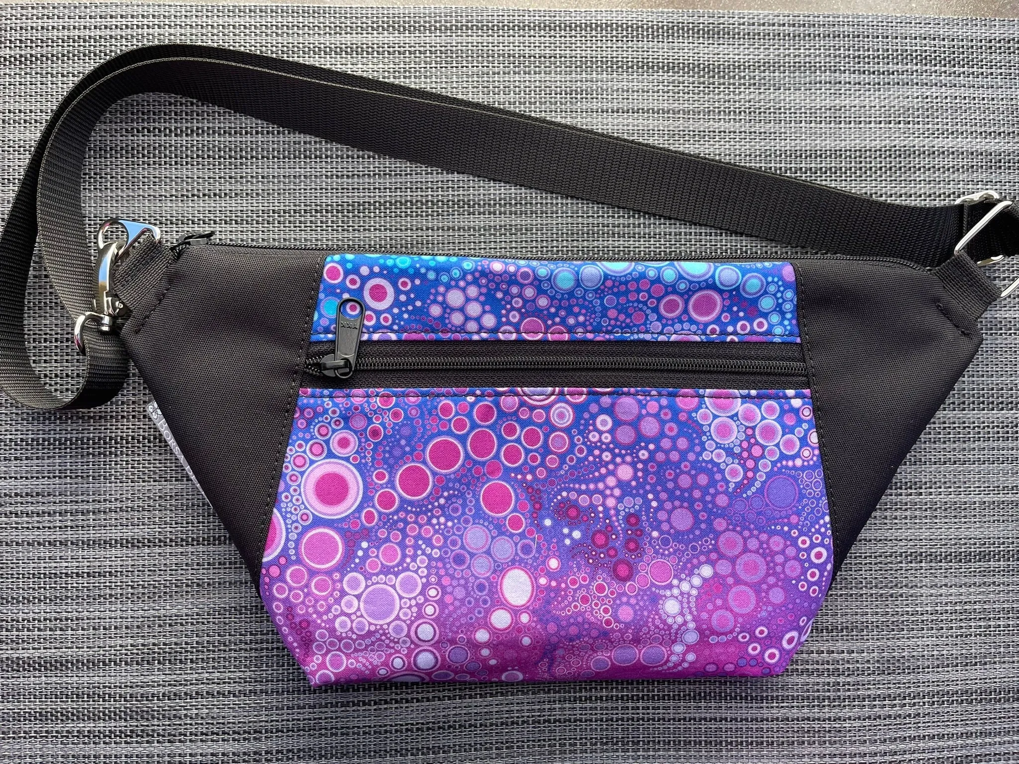 Fanny Pack or Crossbody Bag - Pink/Orange Fabric