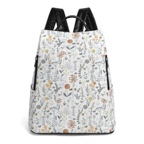 Floral Bag Flowers Backpack New Travel PU Daypack Anti-theft Backpack