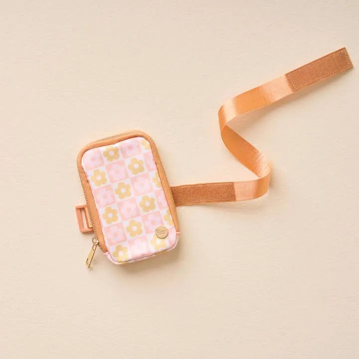 Flower Check Peach Tumbler Fanny Pack