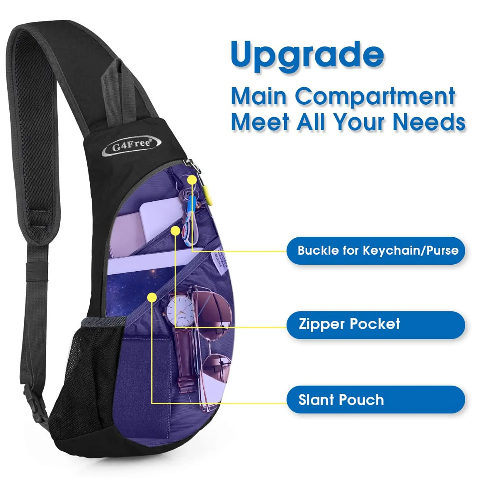 G4Free Sling Bags Men Shoulder Backpack Small Cross Body Chest Sling Backpack