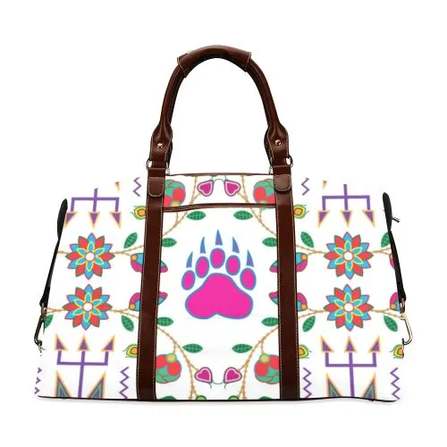 Geometric Floral Fall-White Classic Travel Bag