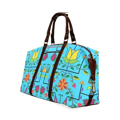 Geometric Floral Summer-Sky Blue Classic Travel Bag