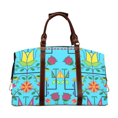 Geometric Floral Summer-Sky Blue Classic Travel Bag