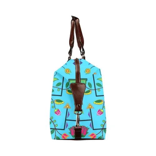 Geometric Floral Summer-Sky Blue Classic Travel Bag