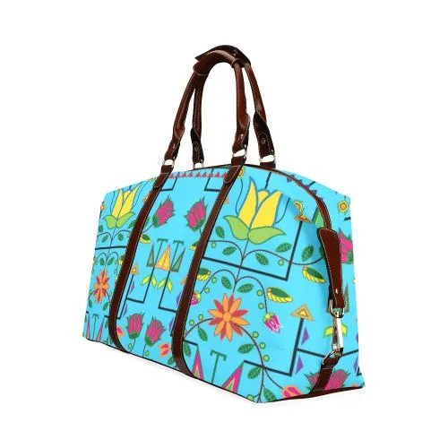 Geometric Floral Summer-Sky Blue Classic Travel Bag