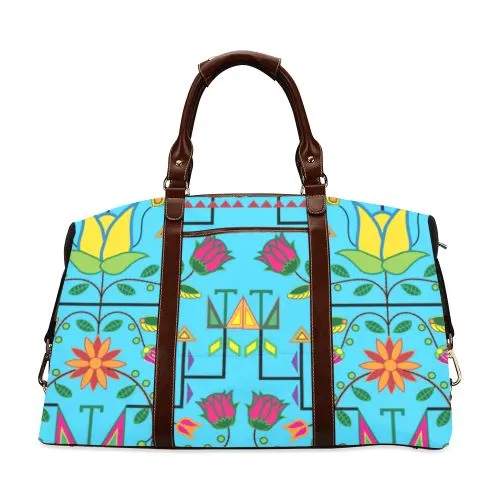 Geometric Floral Summer-Sky Blue Classic Travel Bag