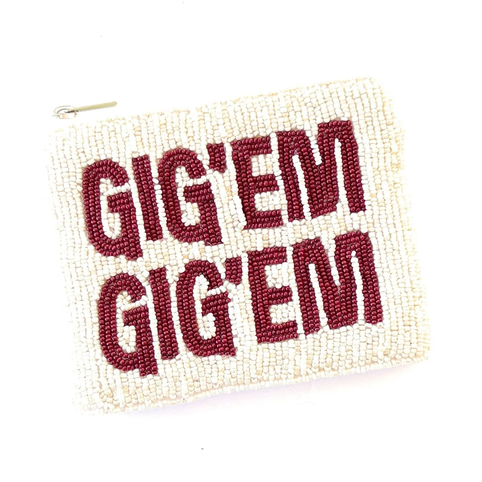 GIG'EM Beaded Coin Purse