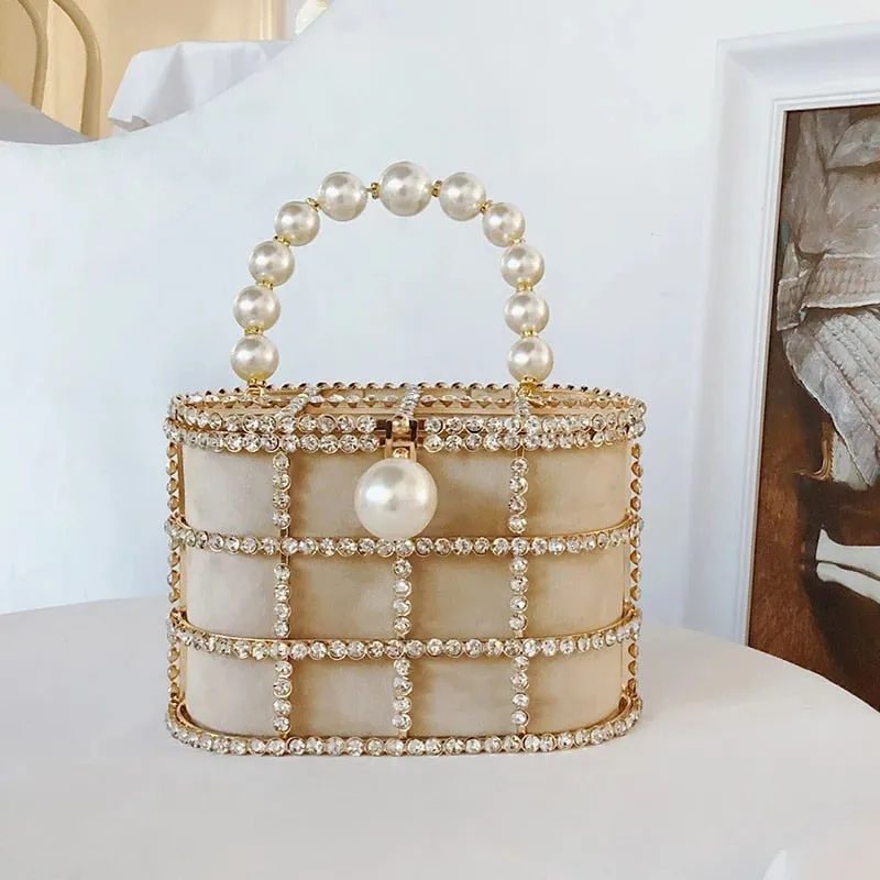 Grace Pearl Bucket Handbag