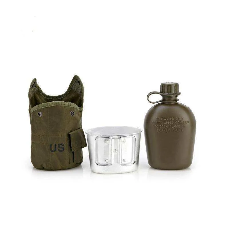 Heavy Cover Water Bottle US 1L Military