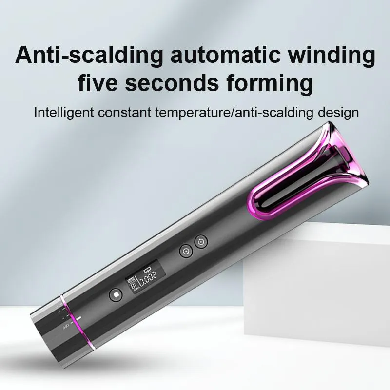 Intelligent Anti-Scalding Ceramic Wireless USB Charge Curling Iron