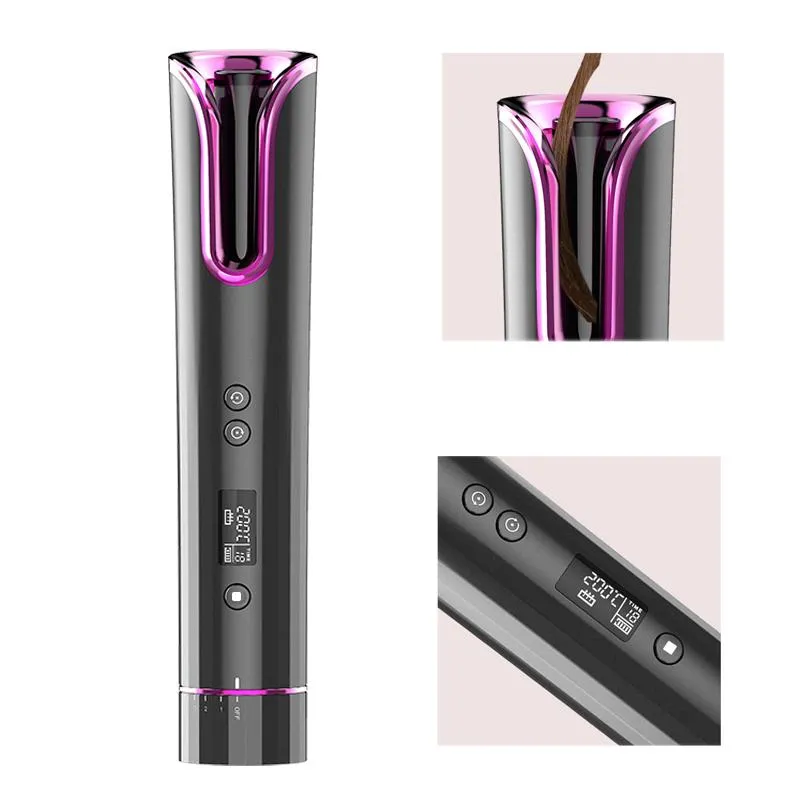 Intelligent Anti-Scalding Ceramic Wireless USB Charge Curling Iron