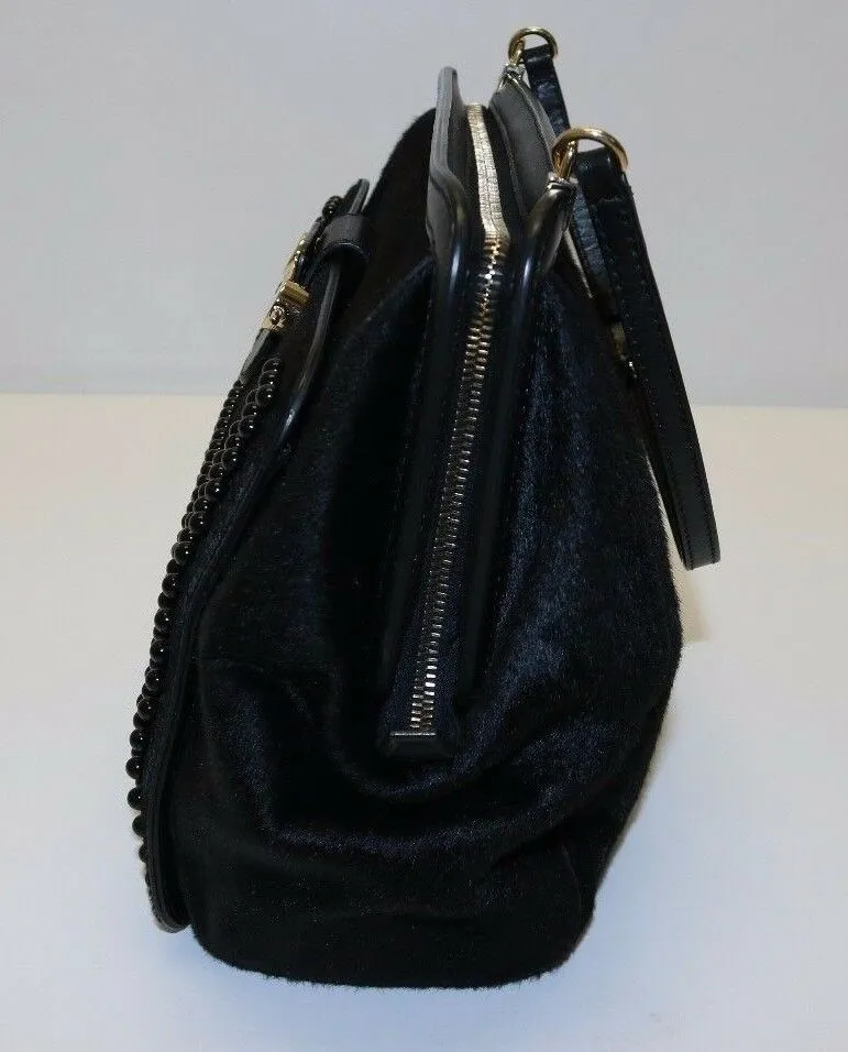 Jason Wu Daphne Studded Black Calf Hair Shoulder Bag