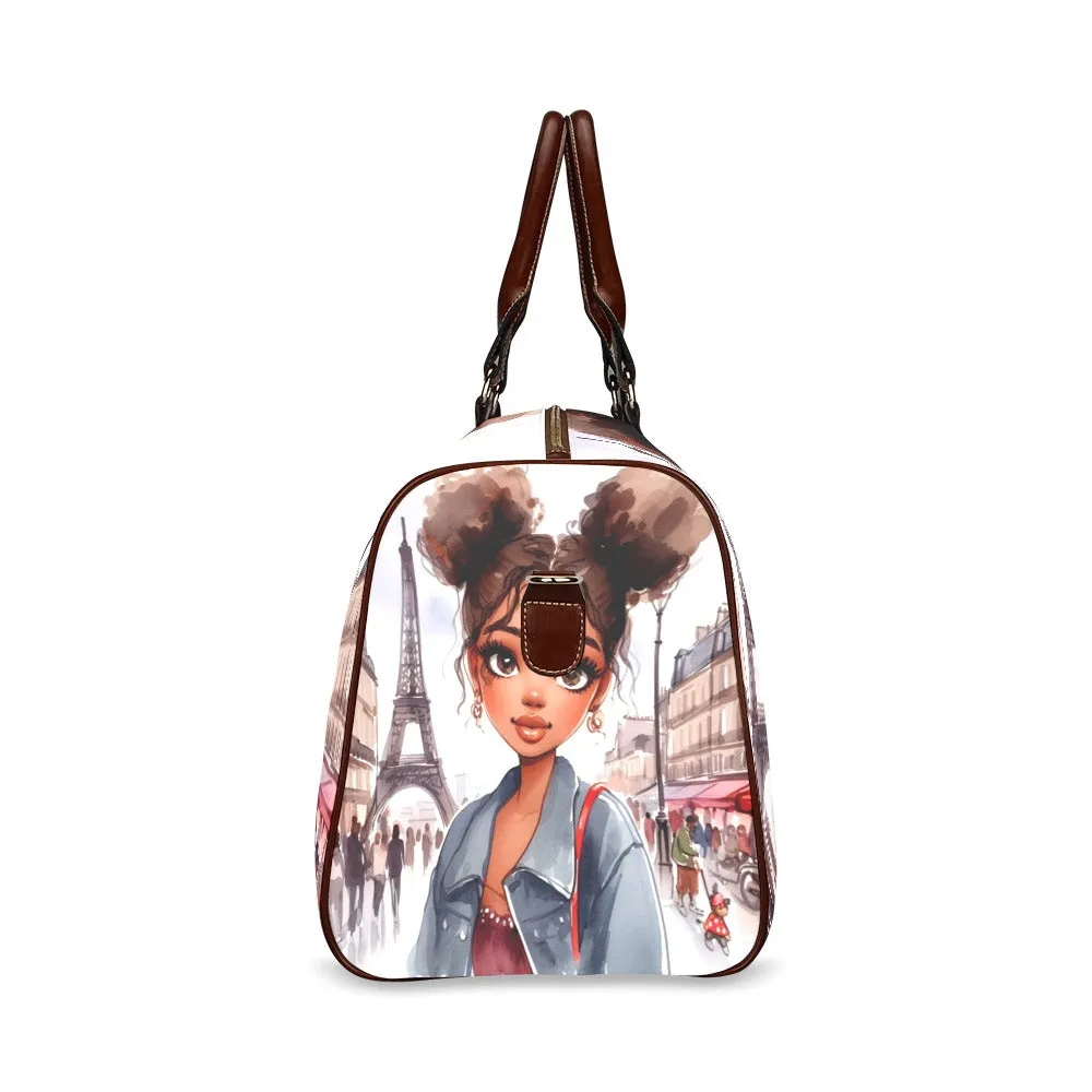 Just a Girl Who Loves Travelling Girl 3 Waterproof Travel Bag/Small (Model 1639)