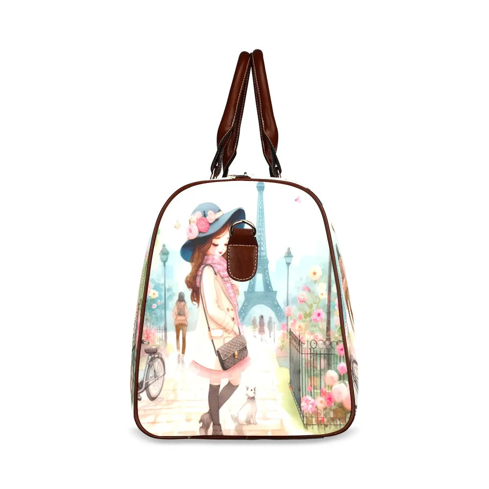 Just a Girl Who Loves Travelling Girl 8 Waterproof Travel Bag/Small (Model 1639)