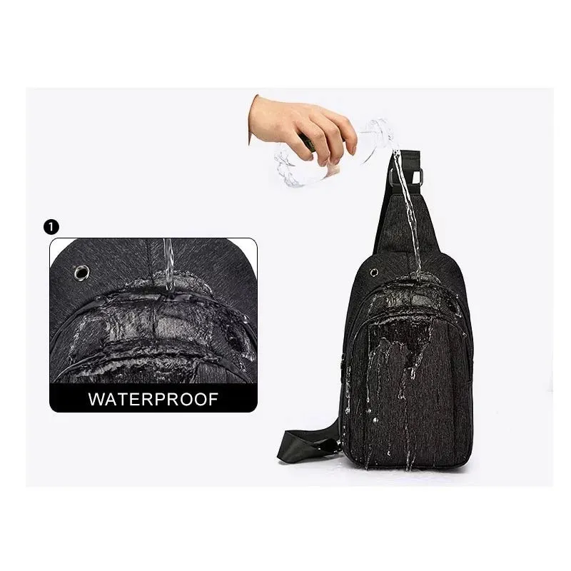 KIylethomasw Men Anti-theft Crossbody Bags Male Waterproof Oxford Chest Pack Short Trip Messenger Sling Bag Shoulder Chest Bag Travel Bags