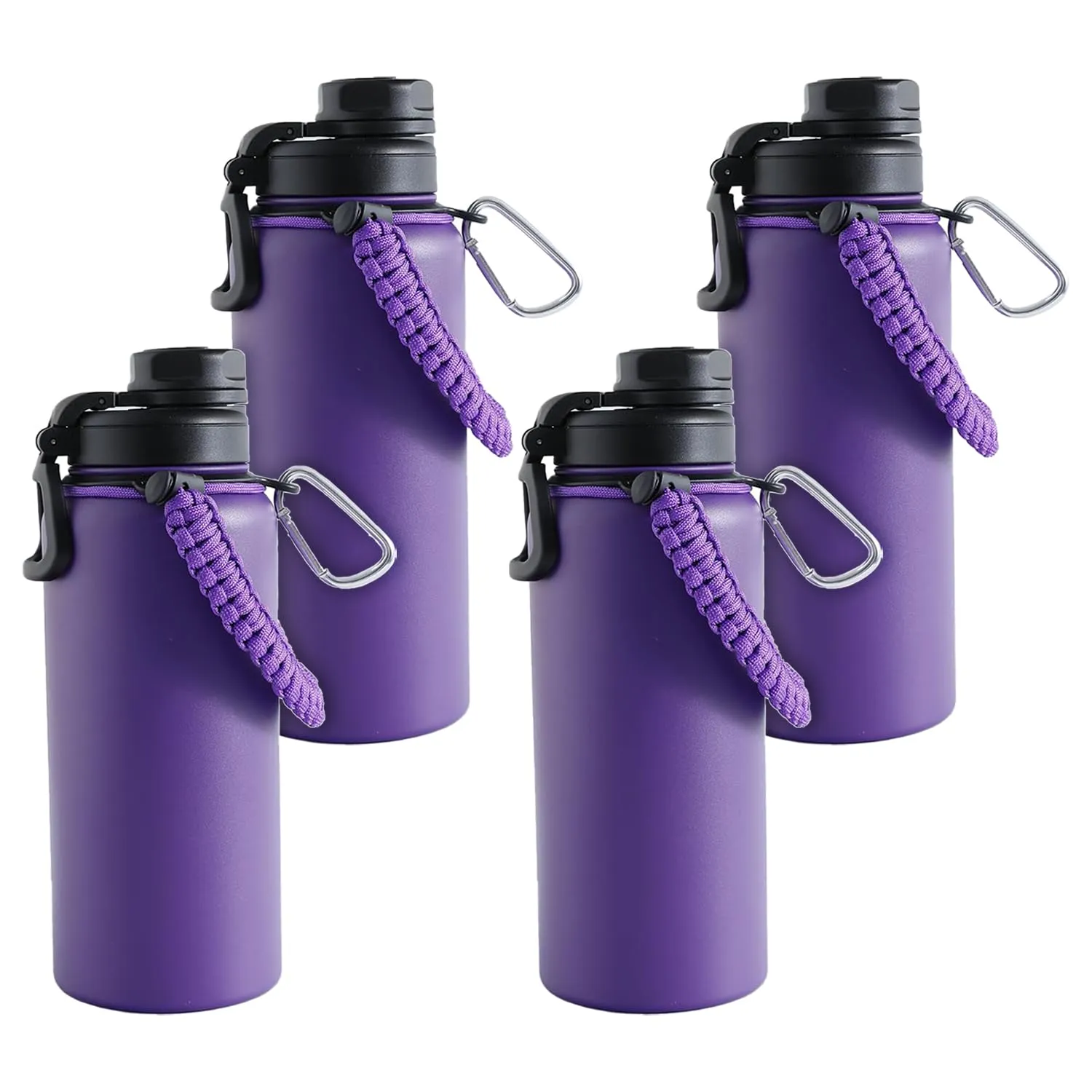 Kuber Industries Pack of 4 tainless Steel Water Bottle| 960 ml Steel Water Bottles | Cold Water Bottle for Fridge | Water Bottle for School-Collage-Office-Travel | Purple