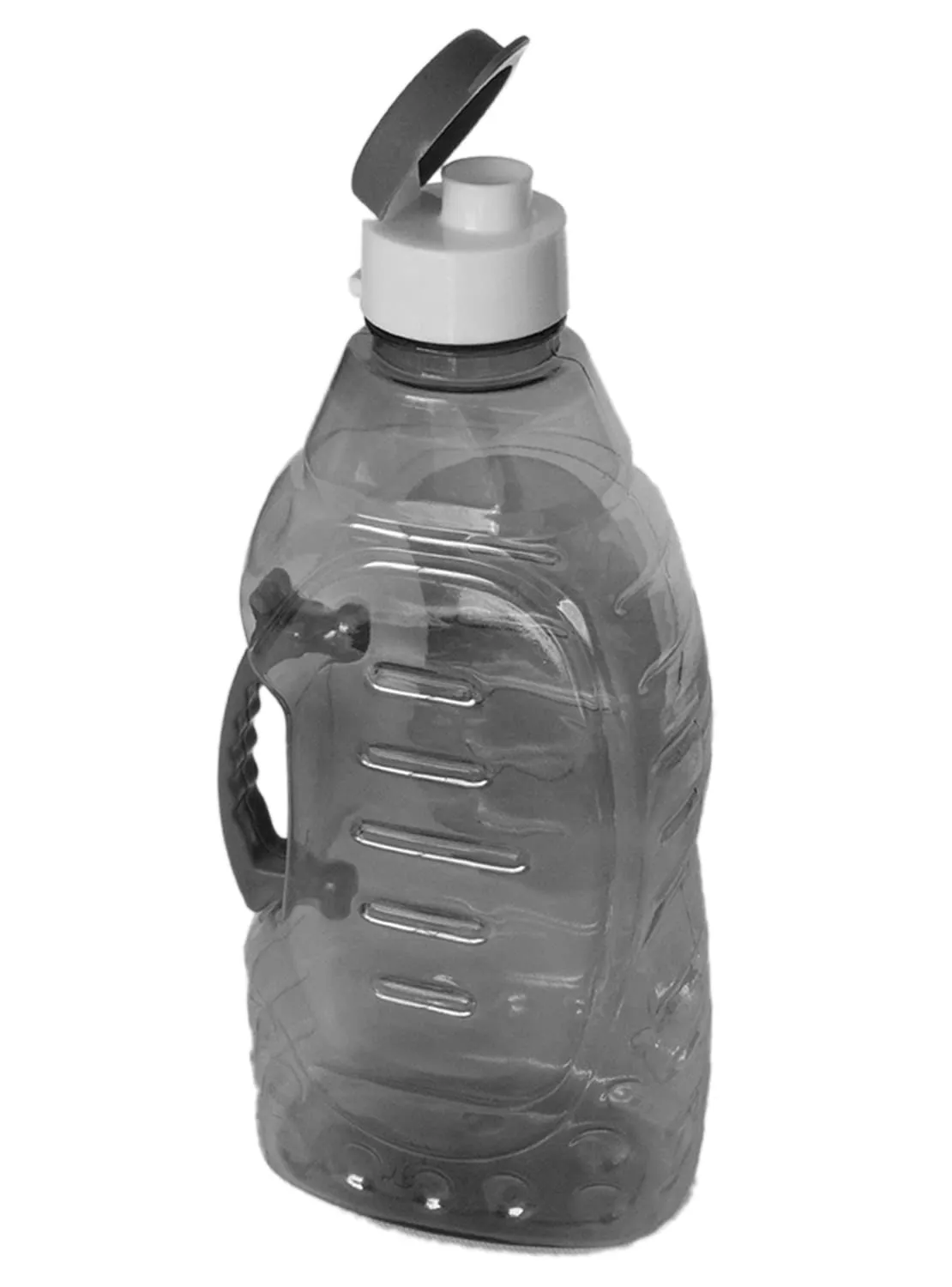 Kuber Industries Tranasparent Platic Water Bottle with Handle, 1500ml- Pack of 3 (Black)-50KM01875