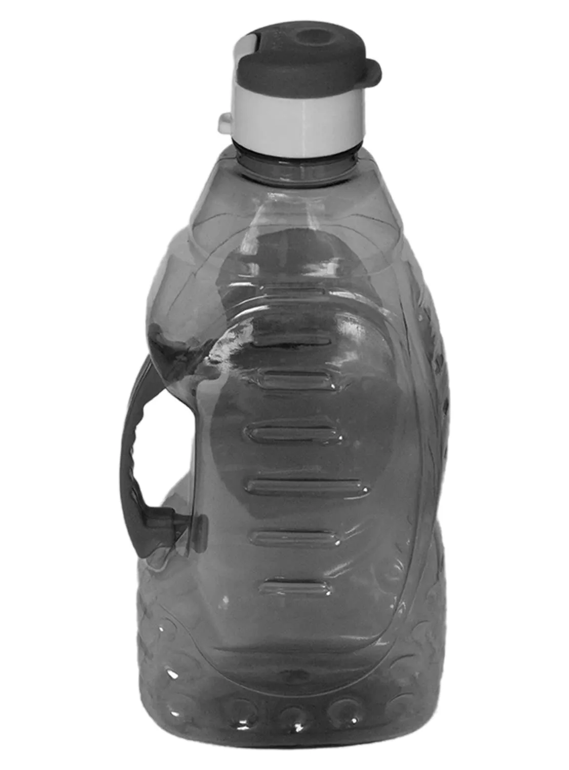 Kuber Industries Tranasparent Platic Water Bottle with Handle, 1500ml- Pack of 3 (Black)-50KM01875