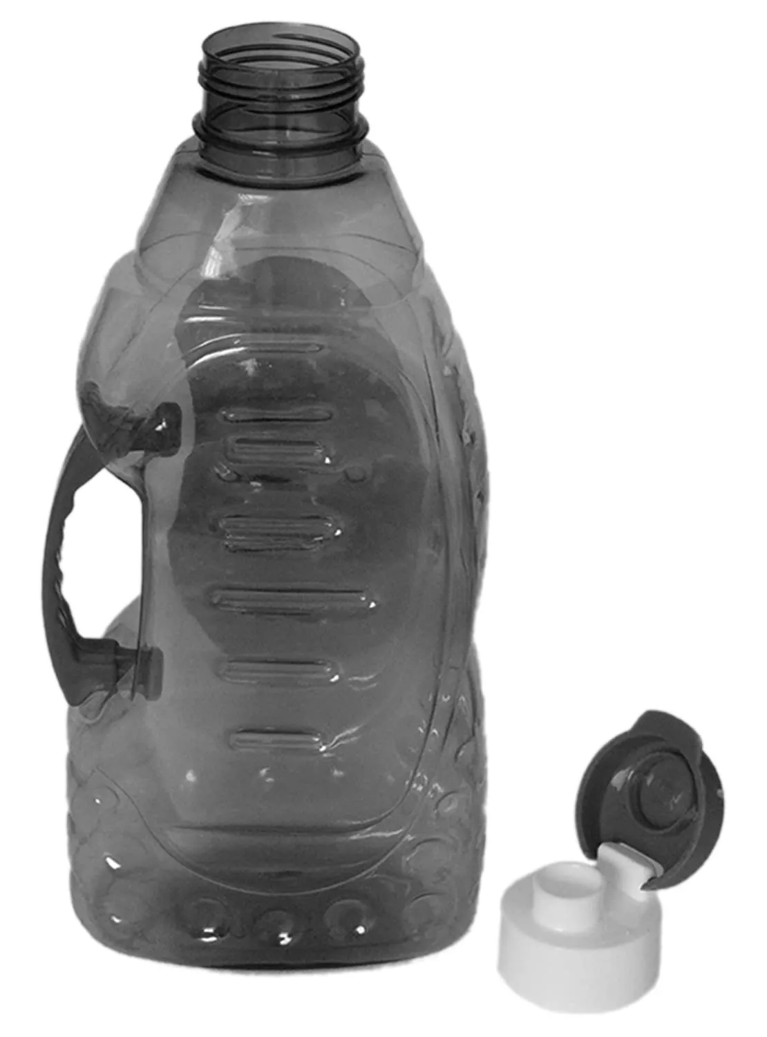 Kuber Industries Tranasparent Platic Water Bottle with Handle, 1500ml- Pack of 3 (Black)-50KM01875