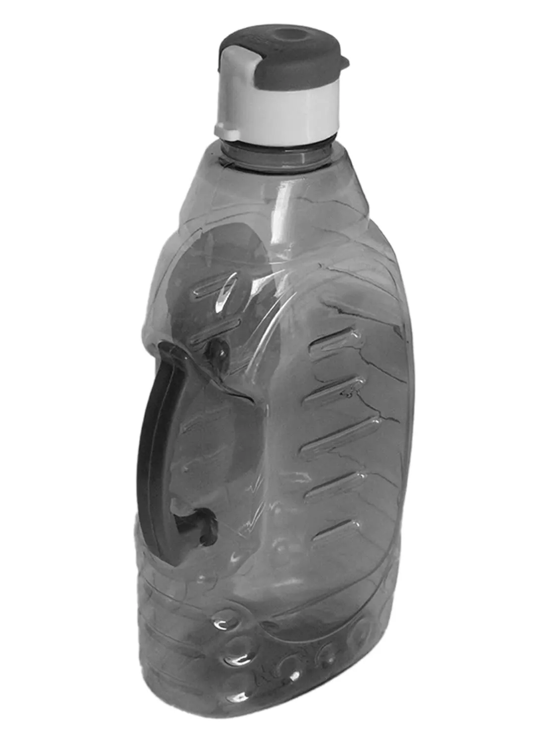 Kuber Industries Tranasparent Platic Water Bottle with Handle, 1500ml- Pack of 3 (Black)-50KM01875