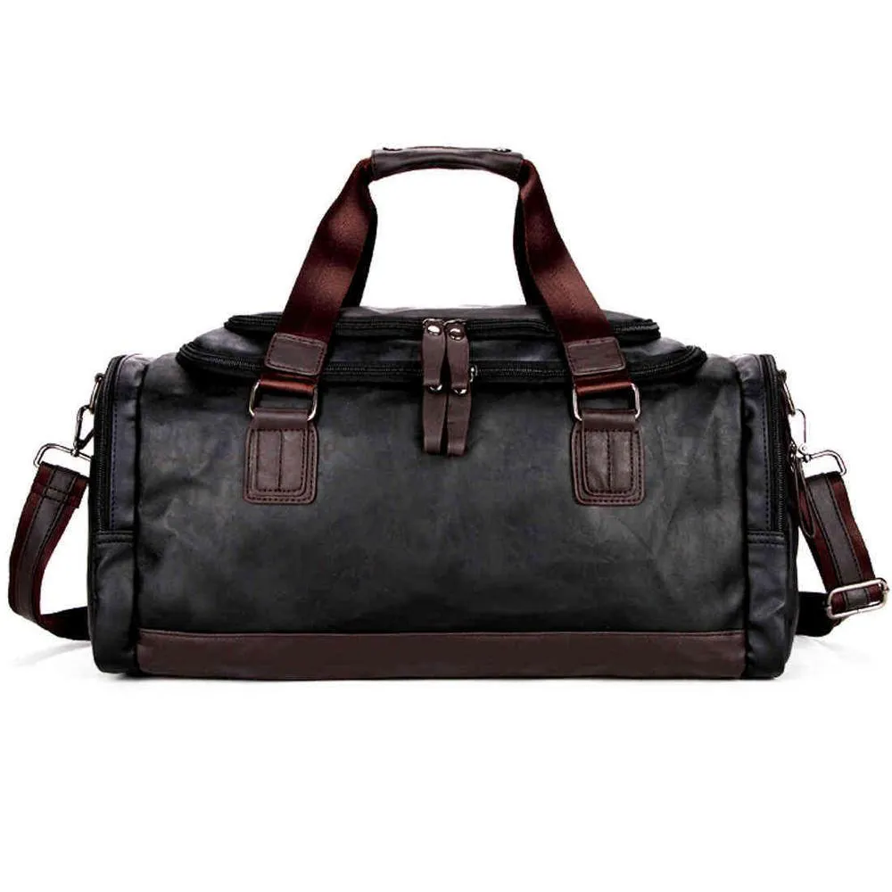 Large Capacity Simple Contrast Black Duffel Bag