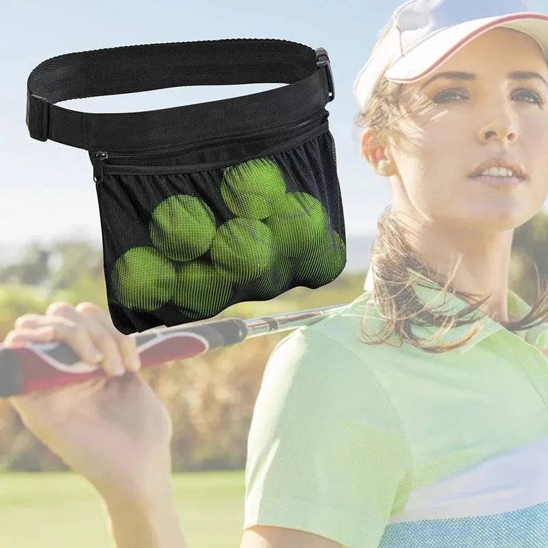 Large Capacity Tennis Training Ball Pocket Lightweight Multifunctional Tennis Ball Bag Adjustable Belt Professional Sports Gear