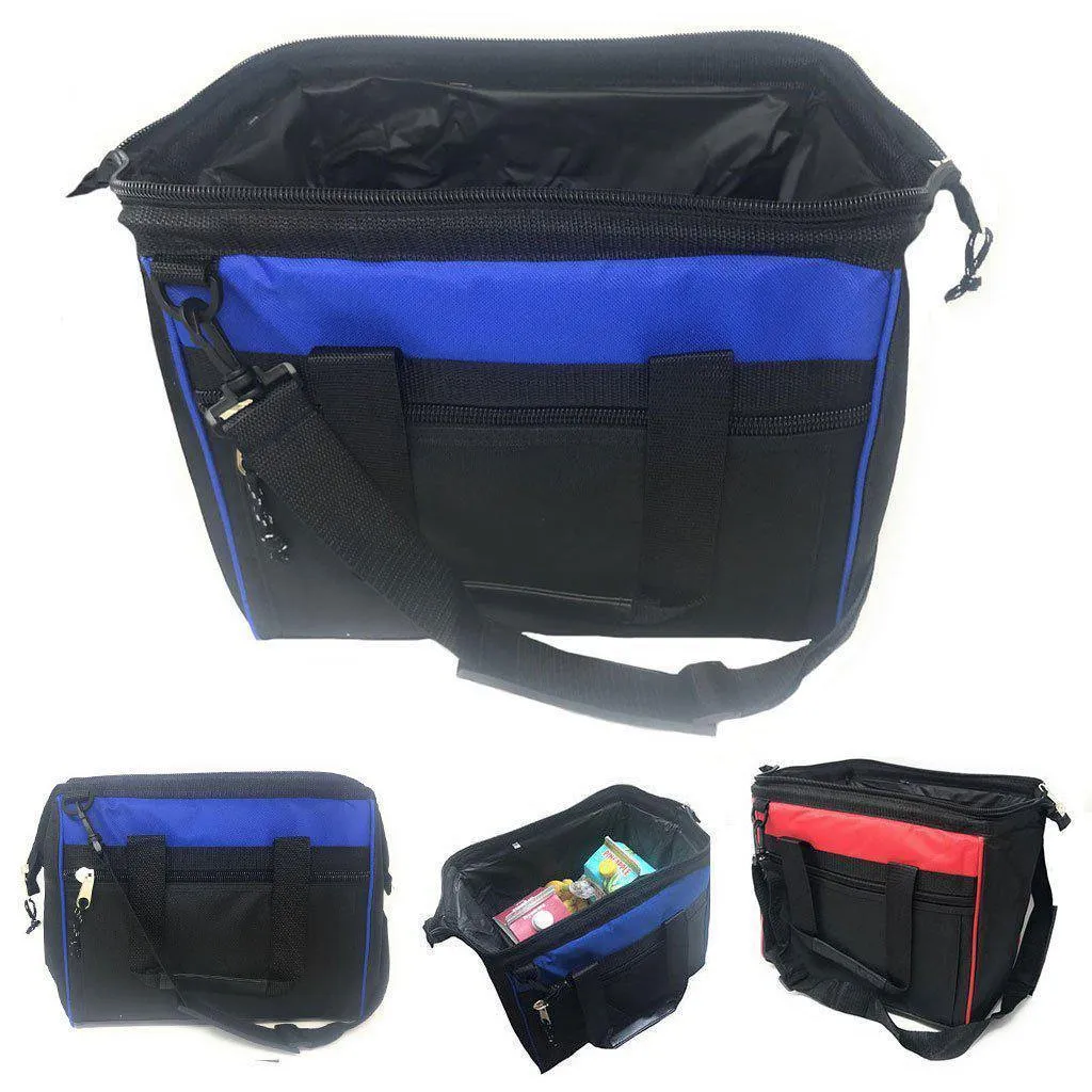 Large Cooler Lunch Box Bag Wide Mouth Straps Picnic Beer Drink Water 14inch