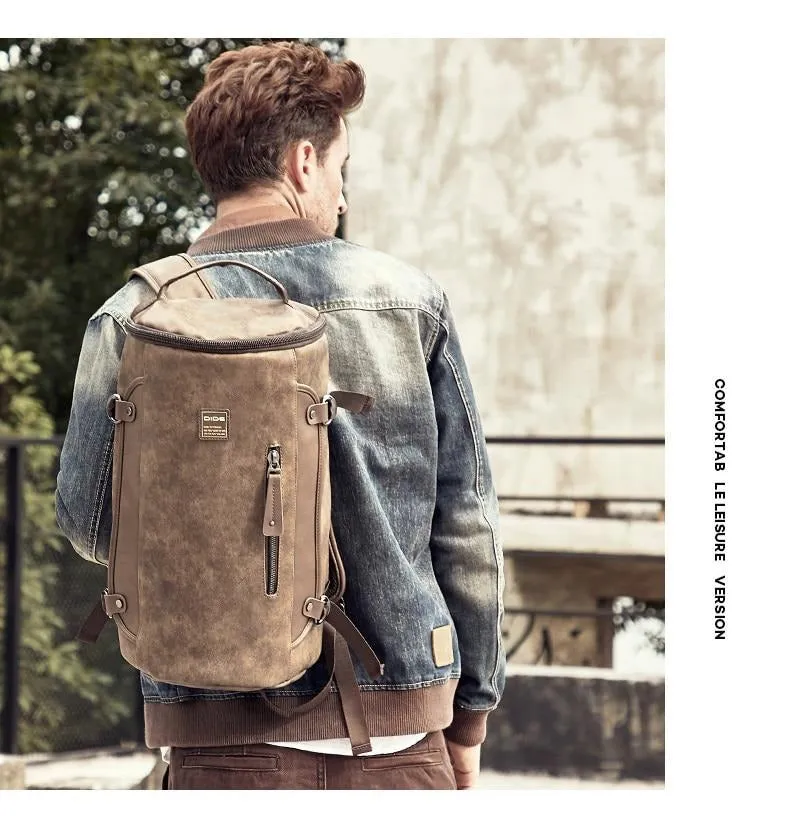 Leather Simple Style Vintage Men's Backpack