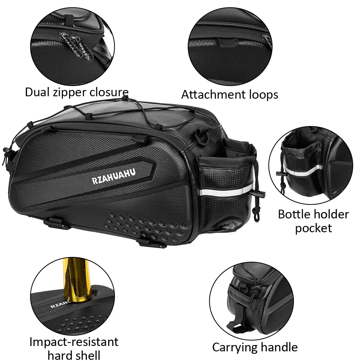 Lixada 3in1 Bike Rack Bag Trunk Bag Waterproof Bicycle Rear Seat Bag 2 Side Bags Cycling Cargo Luggage Bag Pannier Shoulder Bag