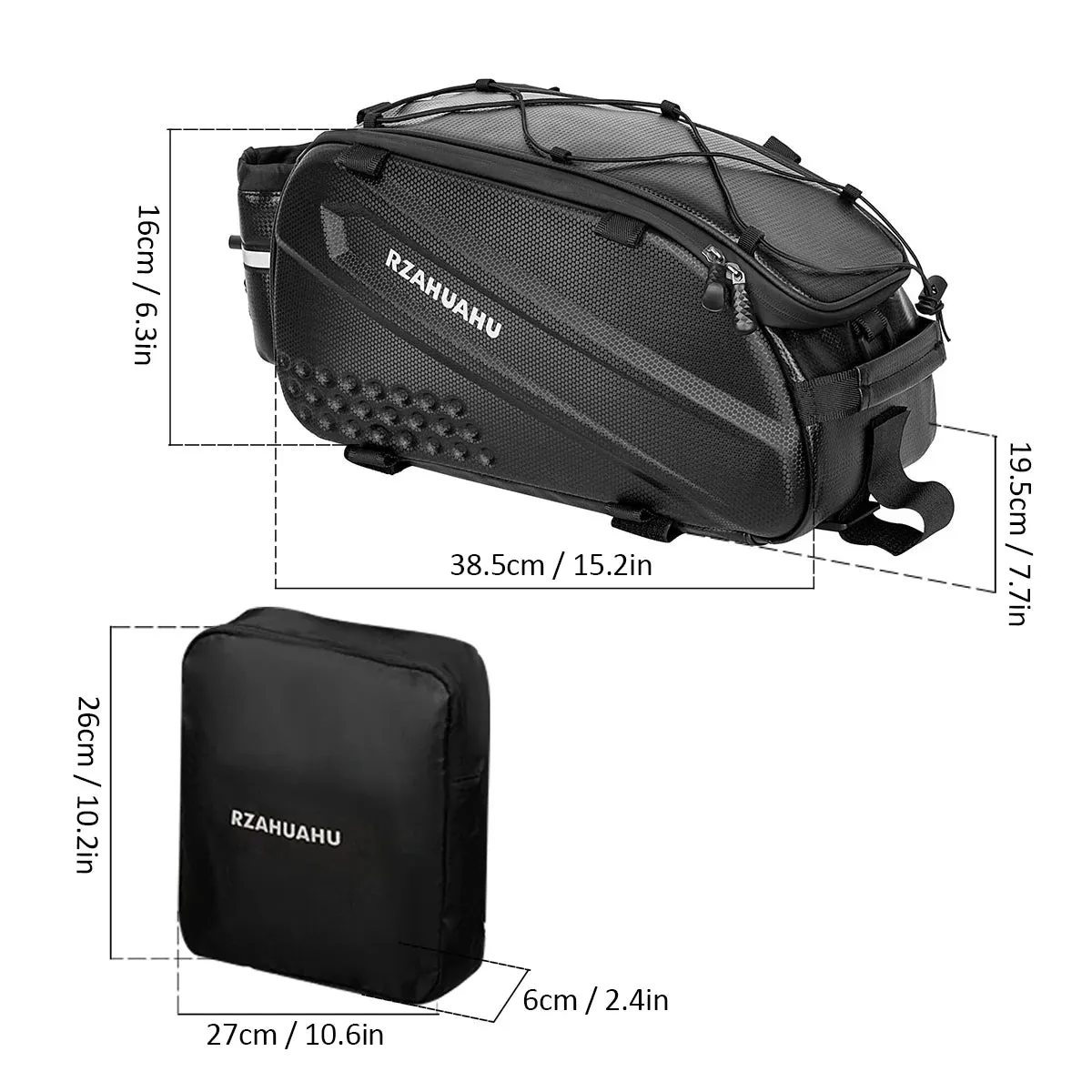 Lixada 3in1 Bike Rack Bag Trunk Bag Waterproof Bicycle Rear Seat Bag 2 Side Bags Cycling Cargo Luggage Bag Pannier Shoulder Bag