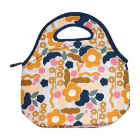 Lunch Bag - Neoprene - Floral Puzzle Mustard