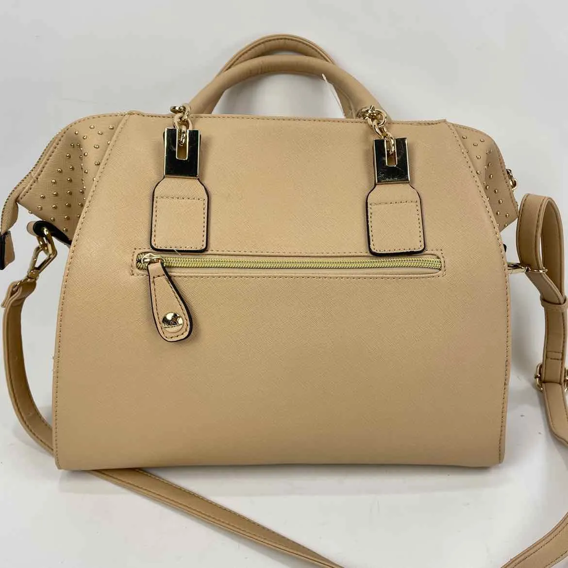 Marc New York Tan man-made studded Satchel Crossbody Bag