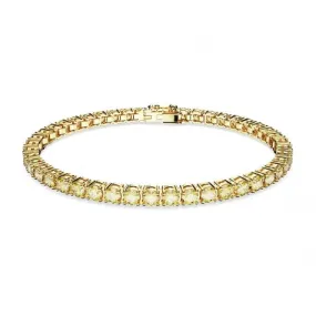 Matrix Gold-Tone Plated Yellow Round Cut Tennis Bracelet