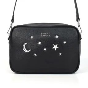 Maya Star Studded Crossbody Bag - Black & Silver